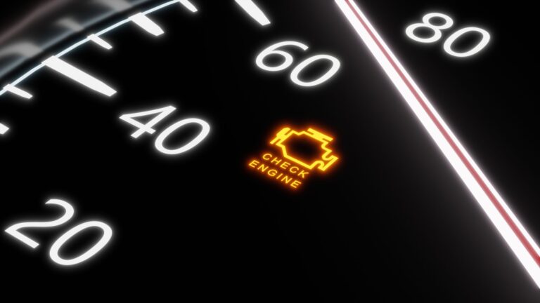 Close-up of check engine light.