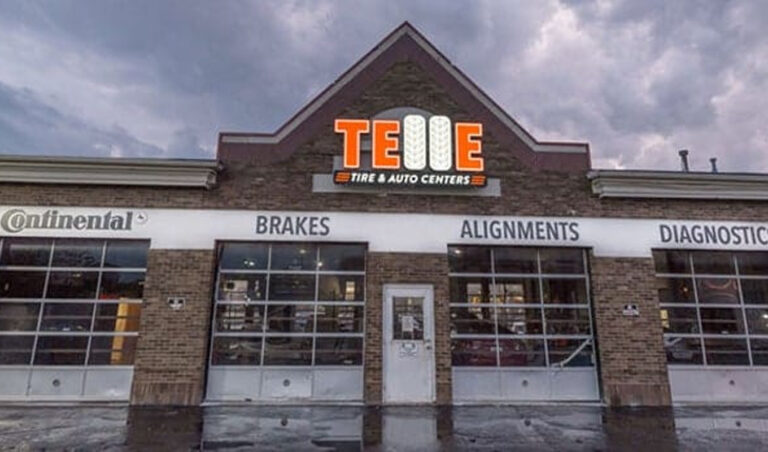 Exterior of the Telle Tire & Auto Centers location in the Central West End, St. Louis, MO.